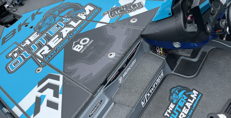 Bass boat carpet graphic