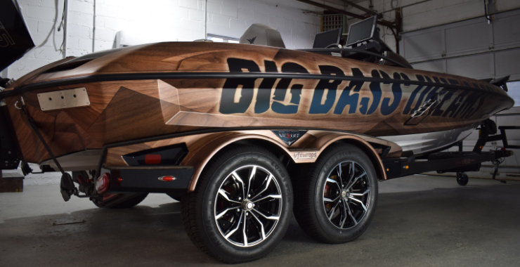 wooden bassboat wrap