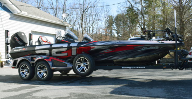 wrapped bass boat